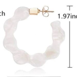 New in package White Resin Flower Hoops